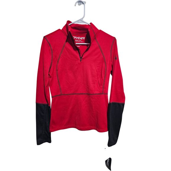 Spyder Charger 1/2 Zip Base Layer Top Womens NEW Red Pullover Size Small (805) - Picture 1 of 5